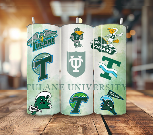 20oz Tulane Through the years tumbler