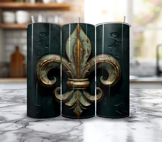20 Oz Rustic Fleur De Lis Tumbler