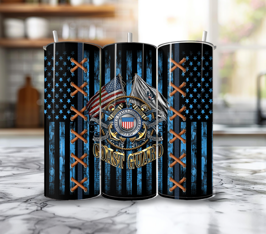 20 Oz Coast Guard Blue Flag Tumbler
