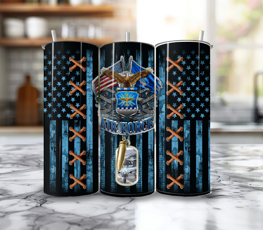 20 Oz Air Force Blue Flag Tumbler